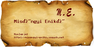 Misángyi Enikő névjegykártya